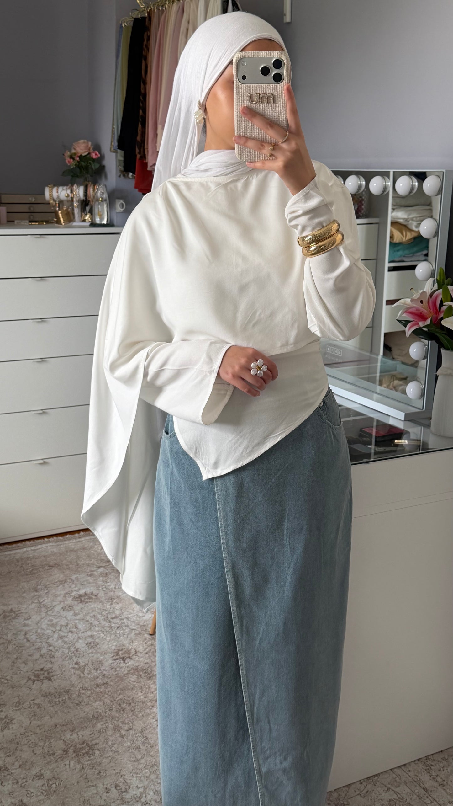 Jupe en jean bleu