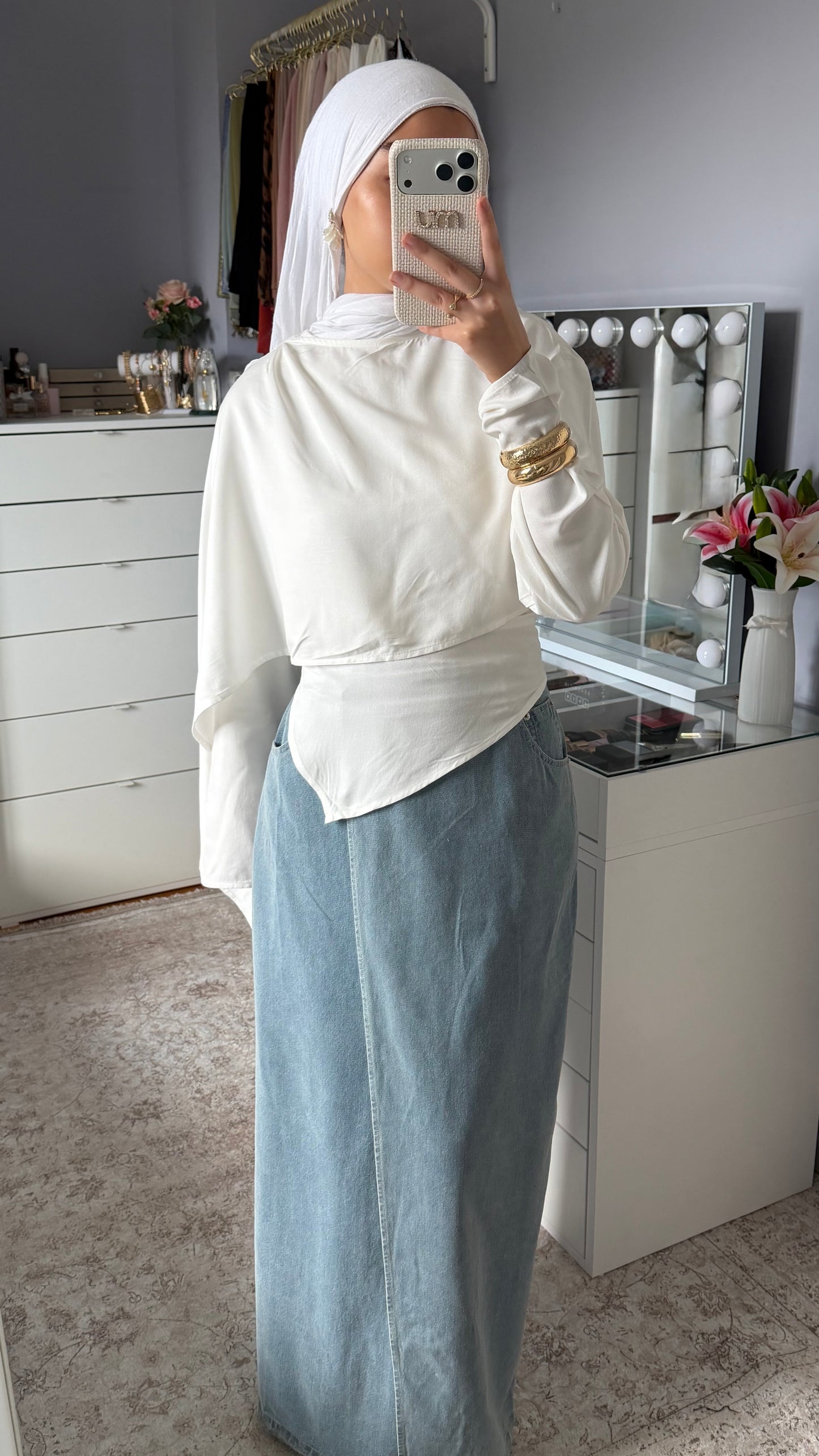 Jupe en jean bleu